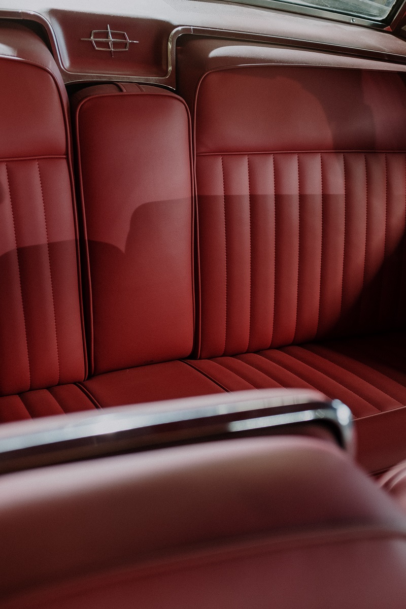 backseat red leather seat covers of a