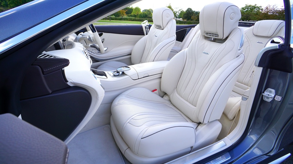 white leathered car seat cover